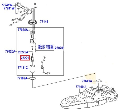 Насос топливный Toyota L Cruiser 200 (2007-2015)