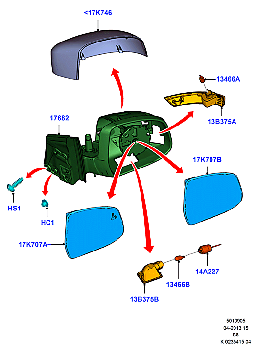 Зеркало левое Ford Focus 3 (2011-н.в.)