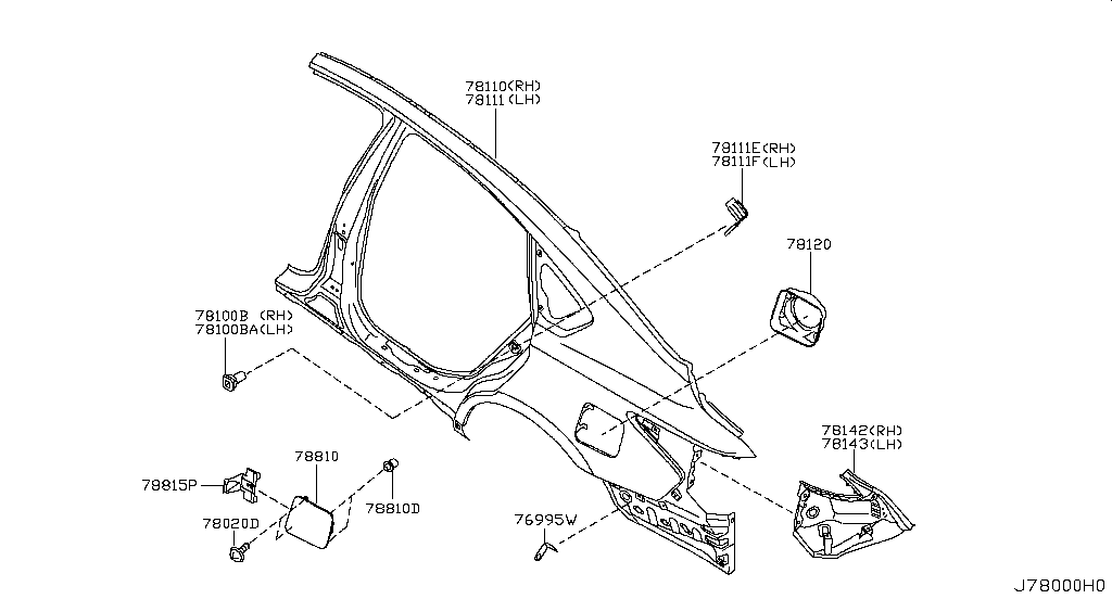 Крыло заднее правое Nissan Teana L33 (2014-н.в.)