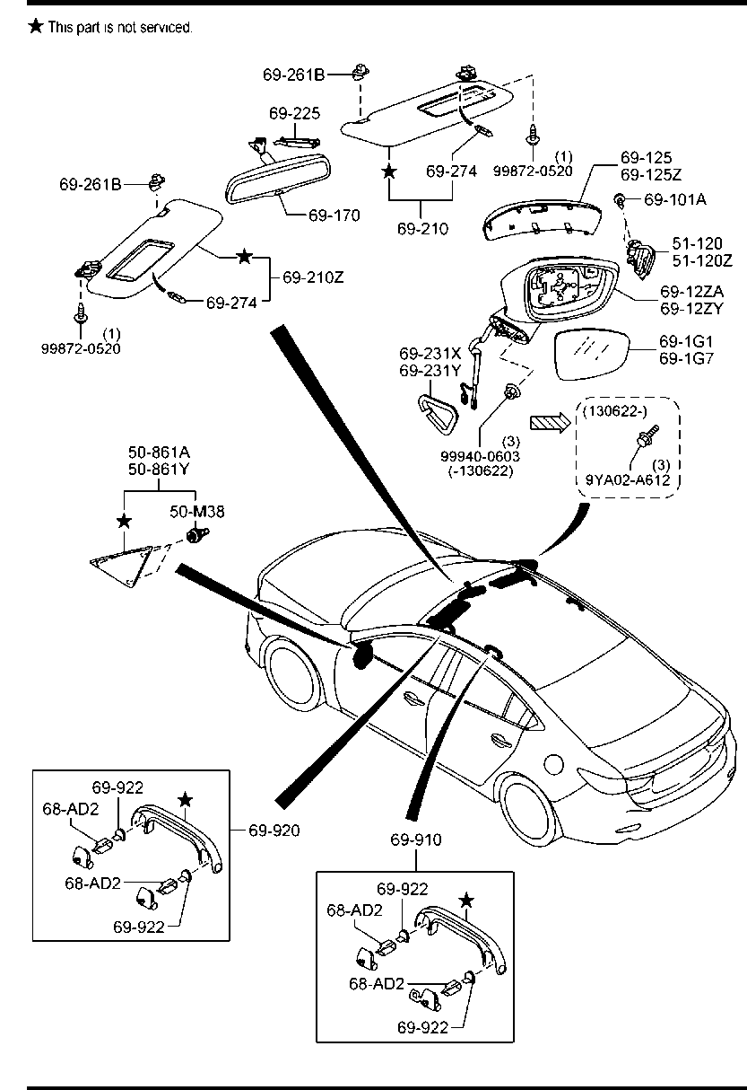 Элемент зеркала правый Mazda 6 GJ (2012-н.в.)