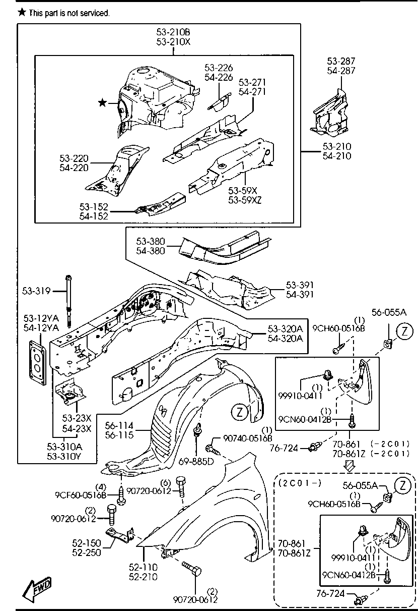 Брызговик передний правый Mazda 6 GG (2002-2007)