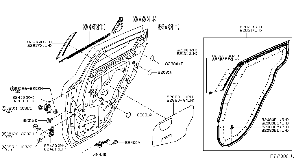 Дверь задняя левая Nissan Juke F15 (2010-2017)