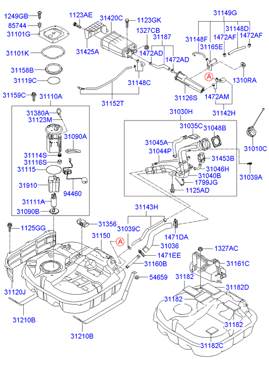 Насос топливный в сборе Hyundai i30 I (2007-2012)