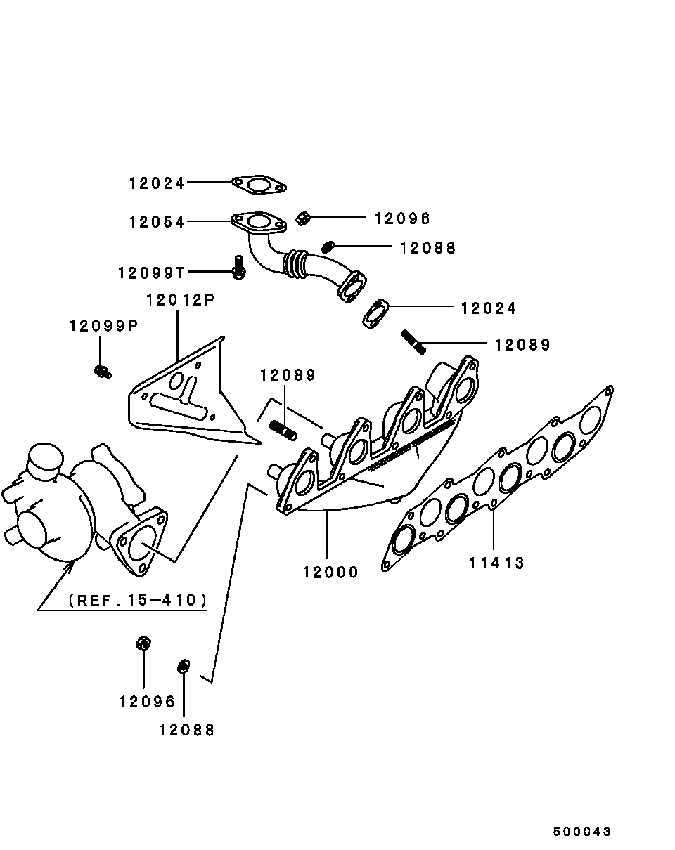 Прокладка выпускного коллектора (2.5L) Mitsubishi Pajero Sport 1 (1998-2008)