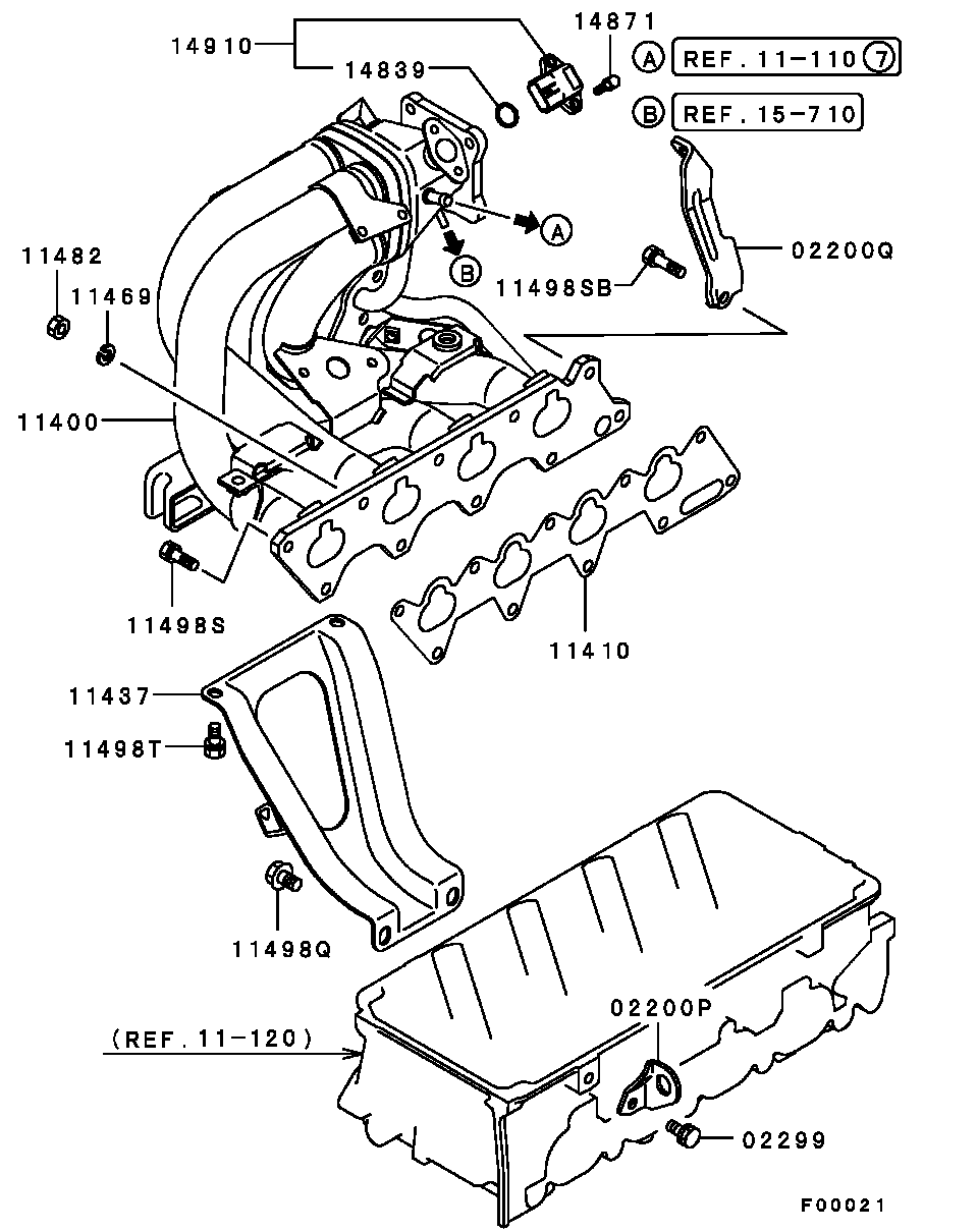 Прокладка впускного коллектора Mitsubishi Lancer 9 (2000-2011)