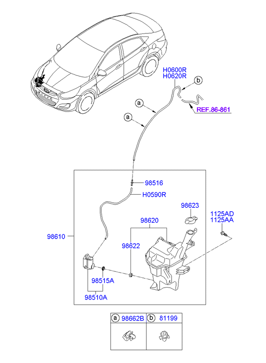 Насос омывателя Hyundai Solaris седан (2010-н.в.)