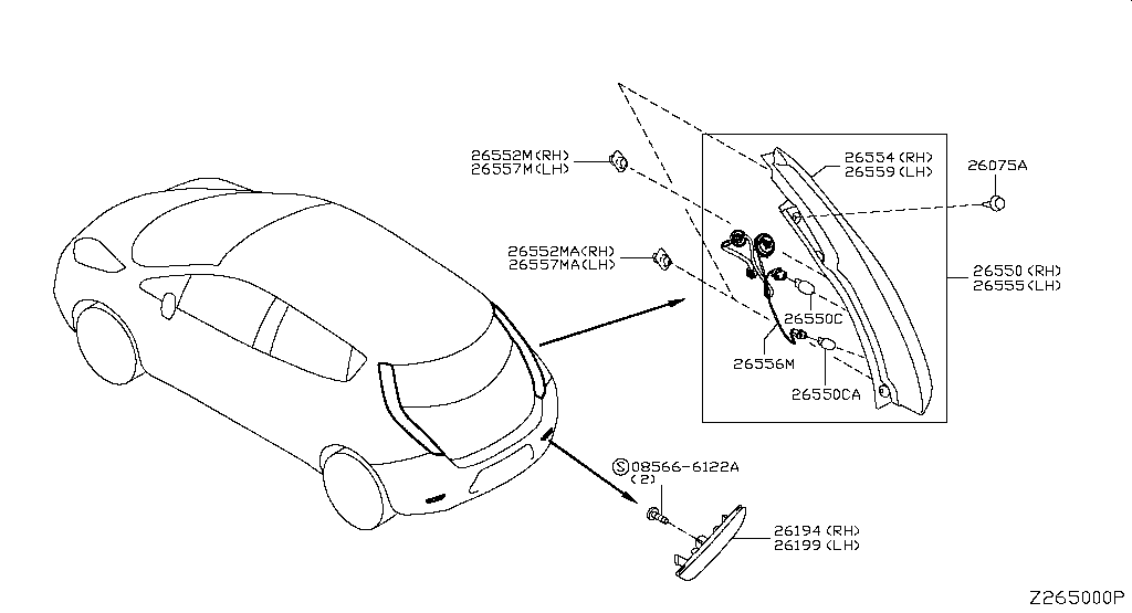 Фонарь противотуманный (ПТФ) Nissan Qashqai J11 (2013-2017)