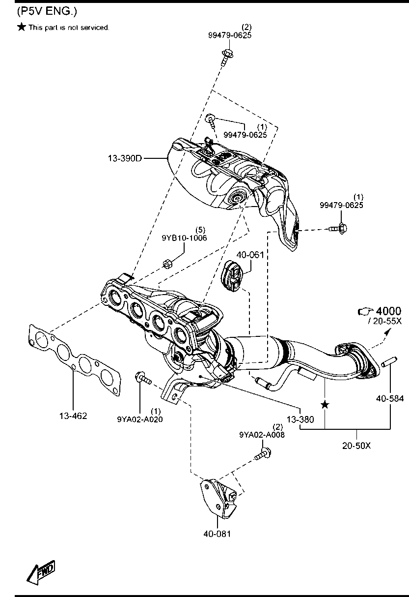 Прокладка выпускного коллектора Mazda 3 BM (2013-н.в.)