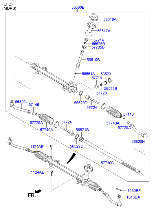 Пыльник рейки рулевой Hyundai Santa Fe 3 (2012-н.в.)