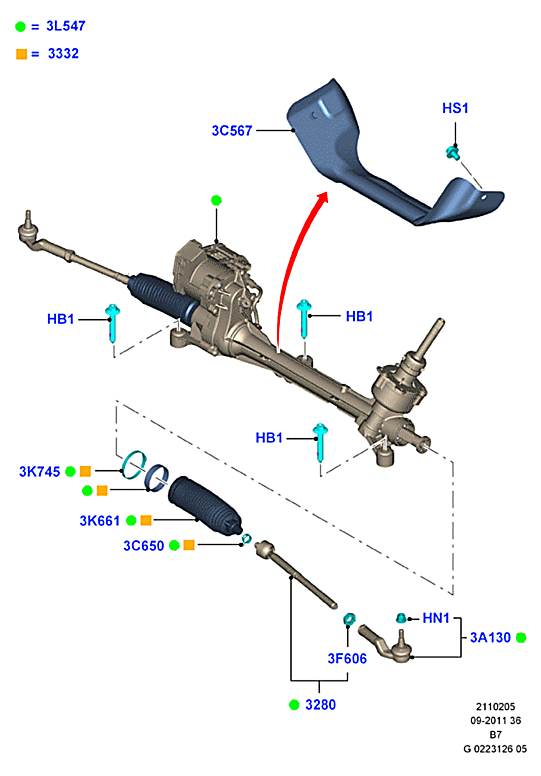 Пыльник рейки рулевой Ford Kuga 2 (2013-н.в.)