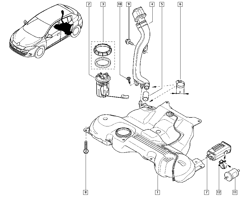 Фильтр топливный Renault Megane 3 (2009-2014)