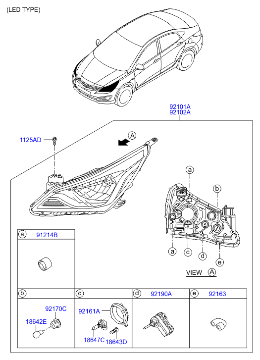 Фара левая Hyundai Solaris (2014-н.в.)